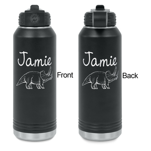 Dinosaurs Laser Engraved Water Bottles - Front & Back Engraving - Front & Back View