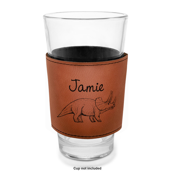Dinosaurs Laserable Leatherette Mug Sleeve - In pint glass for bar