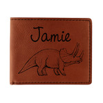 Dinosaurs Leatherette Bifold Wallet - Single Sided (Personalized)