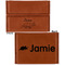 Dinosaurs Leather Business Card Holder - Front Back