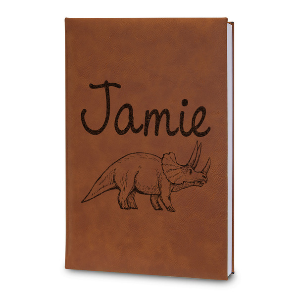 Custom Dinosaurs Leatherette Journal - Large - Double Sided (Personalized)