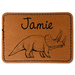 Dinosaurs Faux Leather Iron On Patch - Rectangle (Personalized)