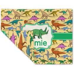 Dinosaurs Double-Sided Linen Placemat - Single w/ Name or Text