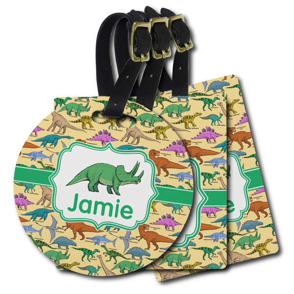 Custom Dinosaurs Plastic Luggage Tag (Personalized)
