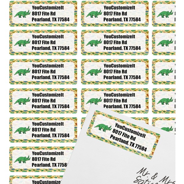 Dinosaurs Mailing Label on Envelope - Multiple Labels