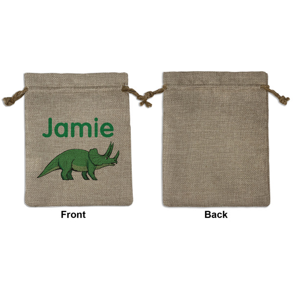 Dinosaurs Medium Burlap Gift Bag - Front Approval