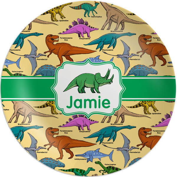 Custom Dinosaurs Melamine Plate (Personalized)