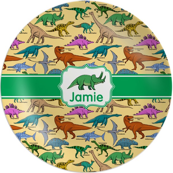 Custom Dinosaurs Melamine Plate (Personalized)