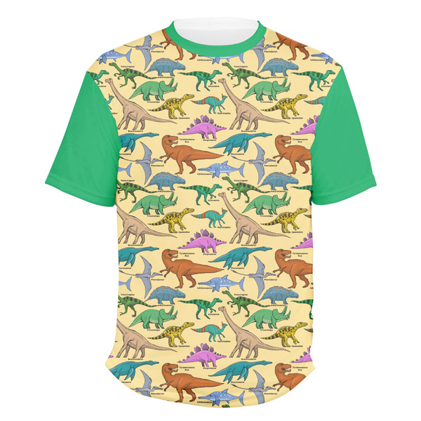 Custom Dinosaurs Men's Crew T-Shirt - 2X Large