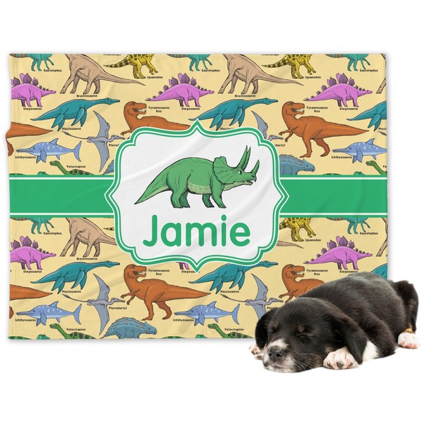 Custom Dinosaurs Dog Blanket (Personalized)