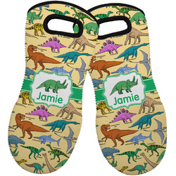 Dinosaurs Neoprene Oven Mitts - Set of 2 w/ Name or Text