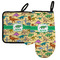 Dinosaurs Left Oven Mitt & Pot Holder Set w/ Name or Text