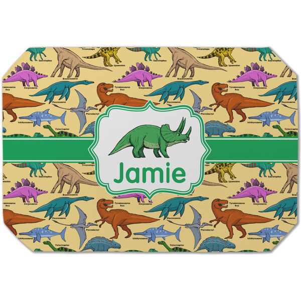 Custom Dinosaurs Dining Table Mat - Octagon (Single-Sided) w/ Name or Text