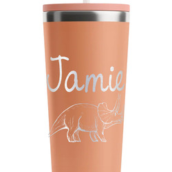 Dinosaurs RTIC Everyday Tumbler with Straw - 28oz - Peach - Single-Sided (Personalized)