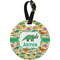 Dinosaurs Plastic Luggage Tag - Round (Personalized)