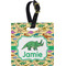 Dinosaurs Plastic Luggage Tag - Square w/ Name or Text