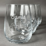 Dinosaurs Stemless Wine Glasses (Set of 4) (Personalized)