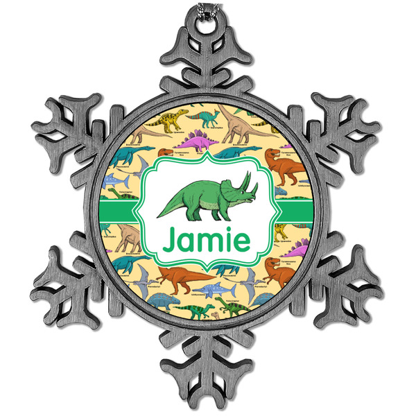 Custom Dinosaurs Vintage Snowflake Ornament (Personalized)