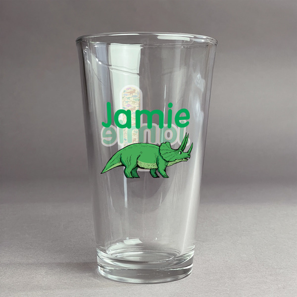 Custom Dinosaurs Pint Glass - Full Color Logo (Personalized)