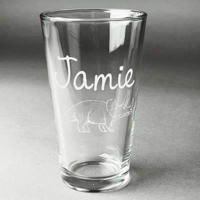Dinosaurs Pint Glass - Engraved (Single) (Personalized)