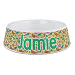 Dinosaurs Plastic Dog Bowl - Large (Personalized)