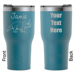 Dinosaurs RTIC Tumbler - Dark Teal - Laser Engraved - Double-Sided (Personalized)