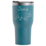 Dinosaurs RTIC Tumbler - Dark Teal - Laser Engraved - Single-Sided (Personalized)