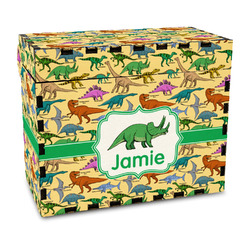 Dinosaurs Wood Recipe Box - Full Color Print (Personalized)