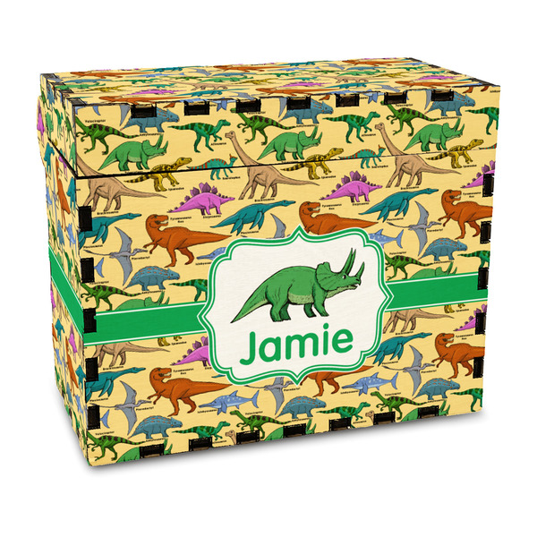 Custom Dinosaurs Wood Recipe Box - Full Color Print (Personalized)