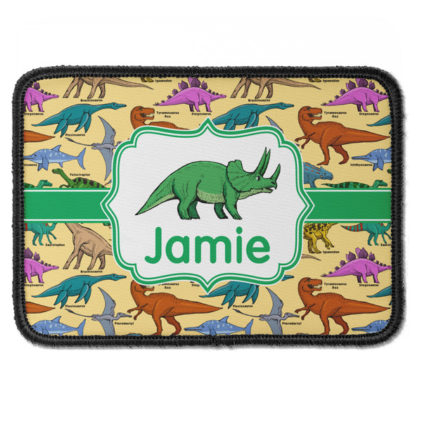 Custom Dinosaurs Iron On Rectangle Patch w/ Name or Text