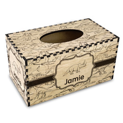 Dinosaurs Wood Tissue Box Cover - Rectangle (Personalized)