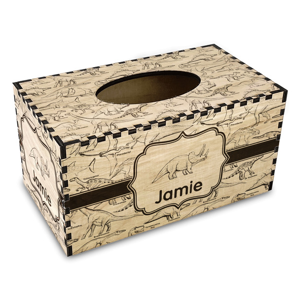 Custom Dinosaurs Wood Tissue Box Cover - Rectangle (Personalized)