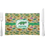 Dinosaurs Rectangular Glass Lunch / Dinner Plate - Single or Set (Personalized)