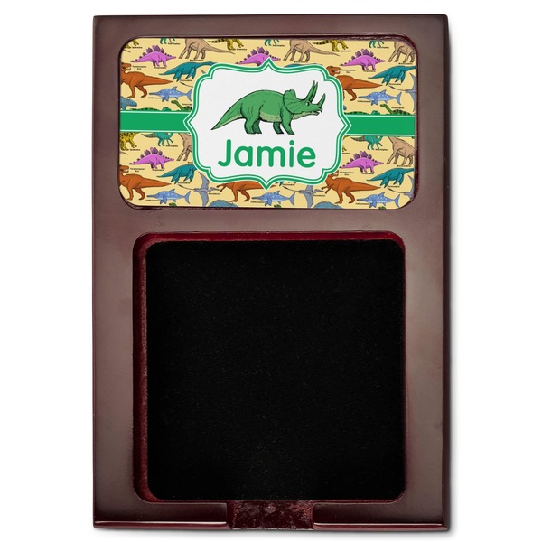 Dinosaurs Red Mahogany Sticky Note Holder - Flat