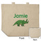 Dinosaurs Reusable Cotton Grocery Bag - Front & Back View