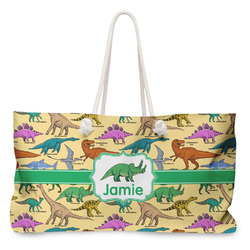 Dinosaurs Large Tote Bag with Rope Handles (Personalized)