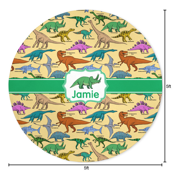 Dinosaurs Round Area Rug - Size