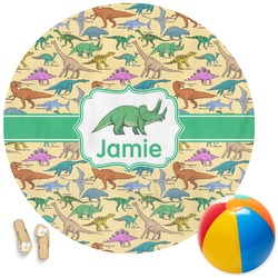 Dinosaurs Round Beach Towel (Personalized)