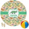 Dinosaurs Round Beach Towel (Personalized)