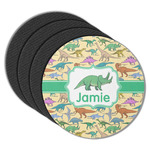 Dinosaurs Round Rubber Backed Coasters - Set of 4 (Personalized)