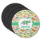 Dinosaurs Round Rubber Backed Coasters - Set of 4 (Personalized)