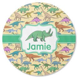 Dinosaurs Round Rubber Backed Coaster (Personalized)