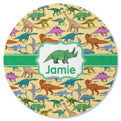 Dinosaurs Round Rubber Backed Coaster (Personalized)