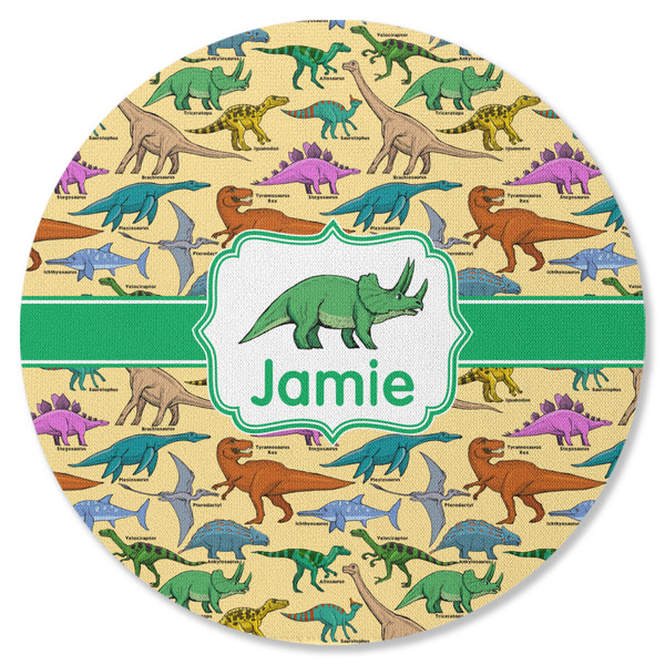 Custom Dinosaurs Round Rubber Backed Coaster (Personalized)