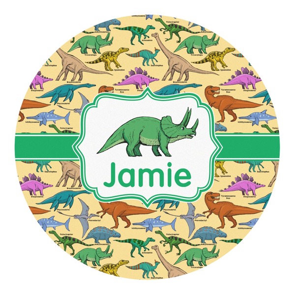 Custom Dinosaurs Round Decal (Personalized)