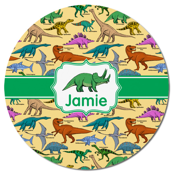 Dinosaurs Round Fridge Magnet - FRONT