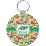 Dinosaurs Round Plastic Keychain (Personalized)