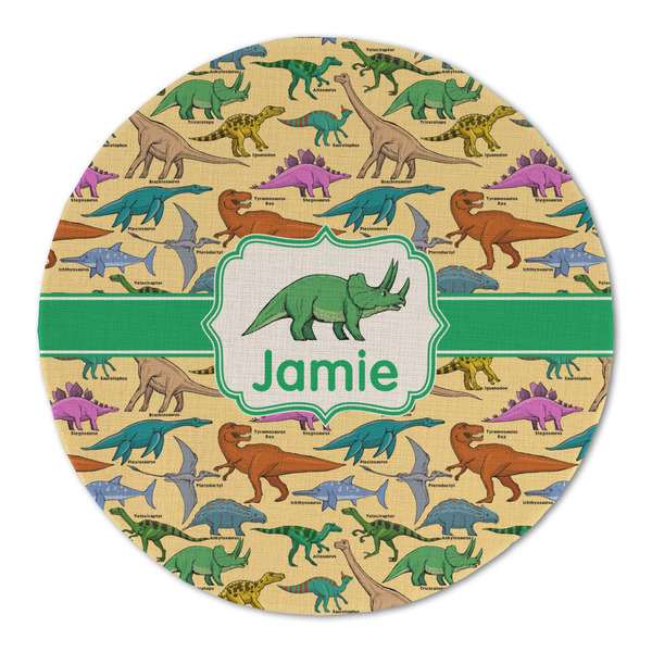 Dinosaurs Round Linen Placemats - FRONT (Double Sided)