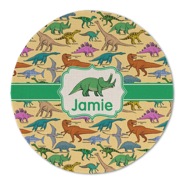 Custom Dinosaurs Round Linen Placemat (Personalized)