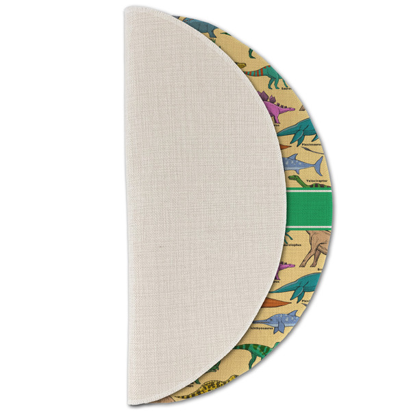 Dinosaurs Round Linen Placemats - HALF FOLDED (single sided)